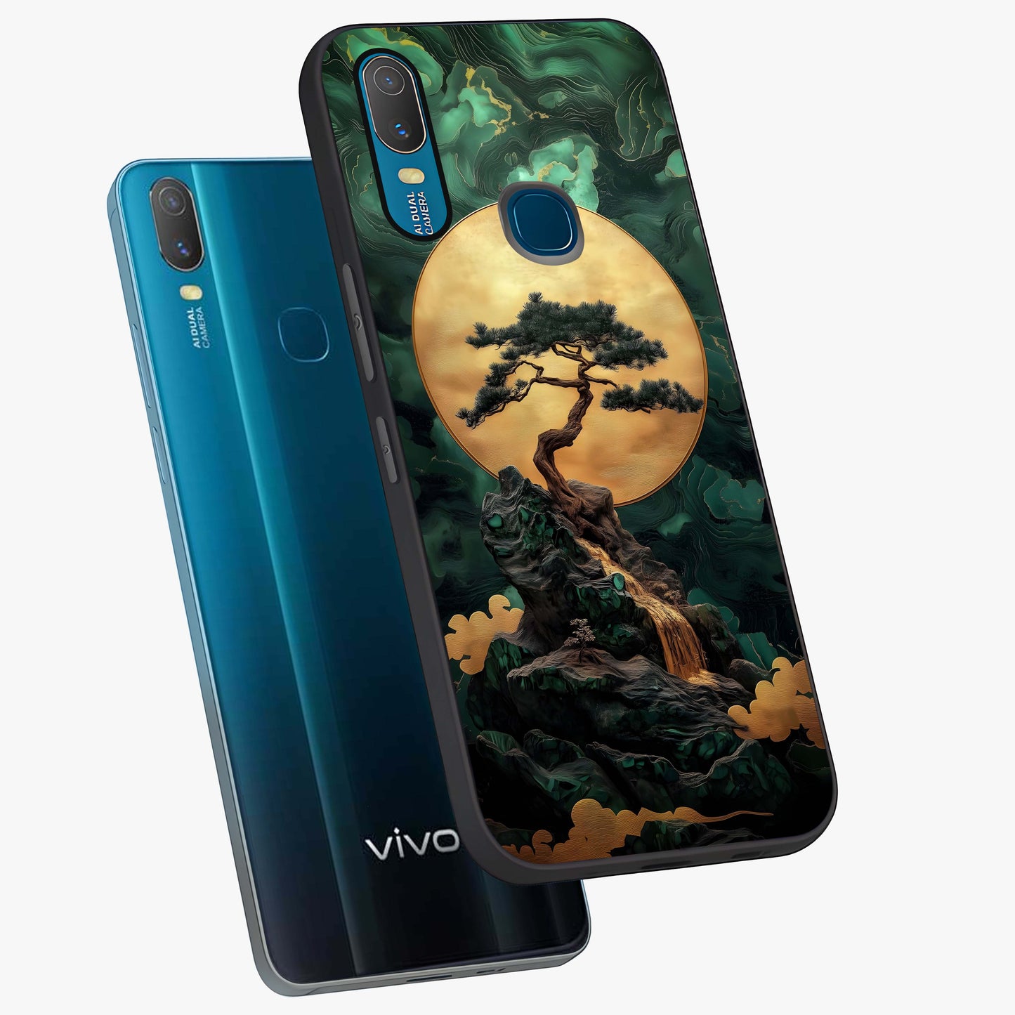 Zen Moon Rise Glass Case displayed in angled mockup highlighting peaceful lunar design with zen aesthetic style.