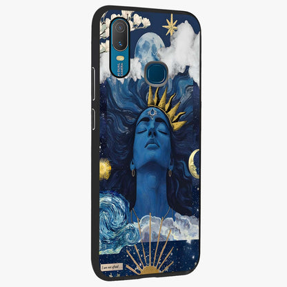 Aesthetic Lord Shiva Glass Case upright view showcasing powerful Lord Shiva artwork with devotional theme.