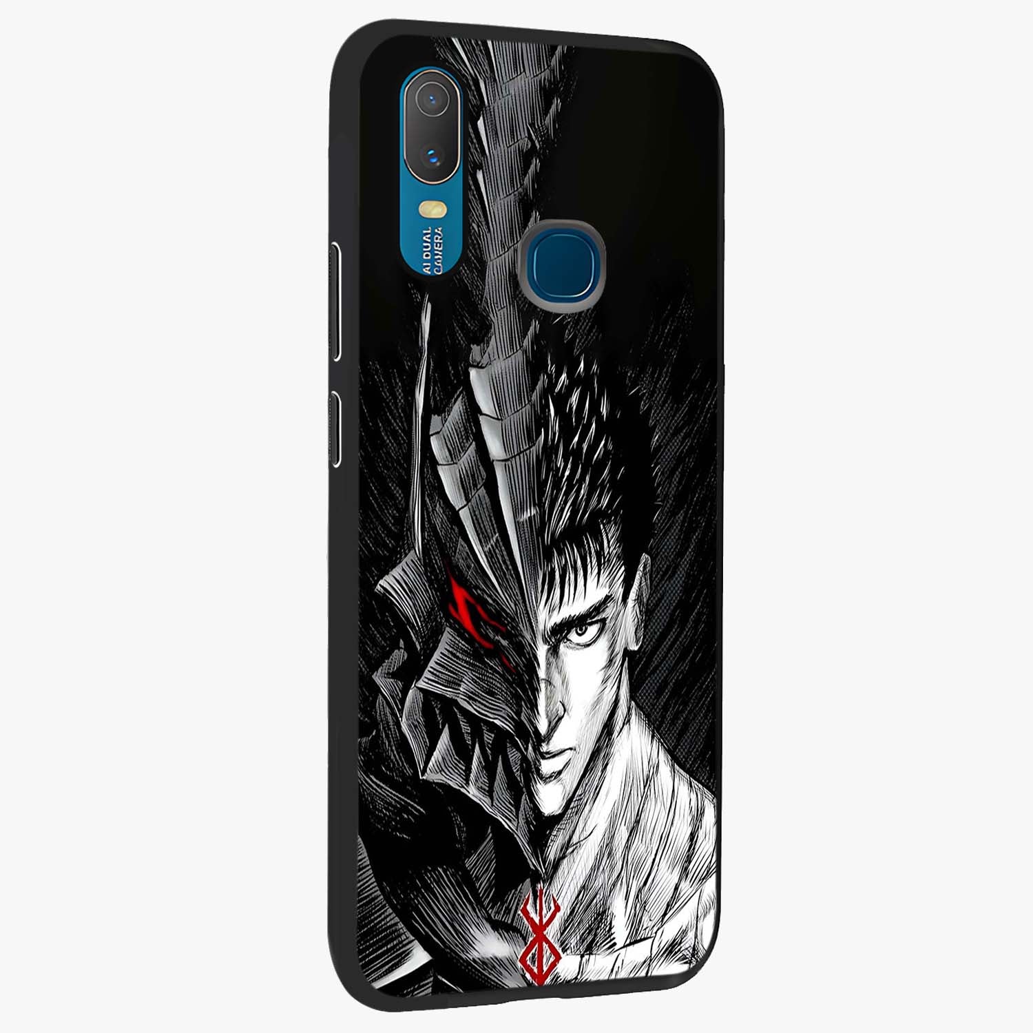 Berserker Blood Oath Glass Case upright view showcasing intense warrior aesthetic with dramatic artistic style.