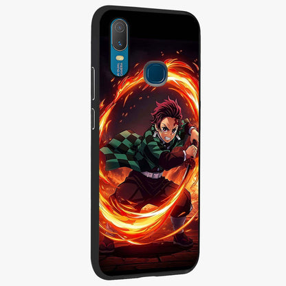 Blazing Sword Resolve Glass Case upright view showcasing dramatic warrior inspired artwork with intense visual style.