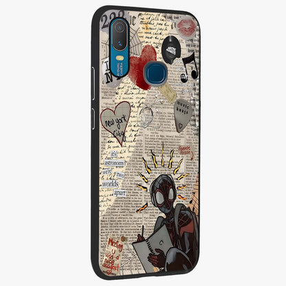City Dream Sketch Glass Case upright view showcasing urban skyline artwork with stylish hand drawn design.