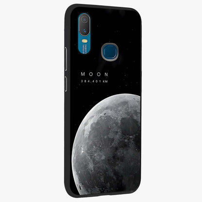 Cosmic Moon Glow Glass Case upright view showcasing luminous moon illustration with dreamy cosmic style.