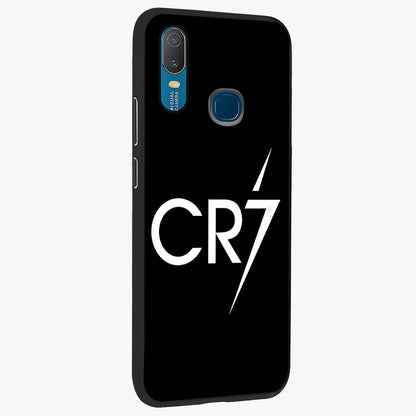 Cr7 Elite Strike Glass Case upright view showcasing energetic football inspired design with modern sports aesthetic.