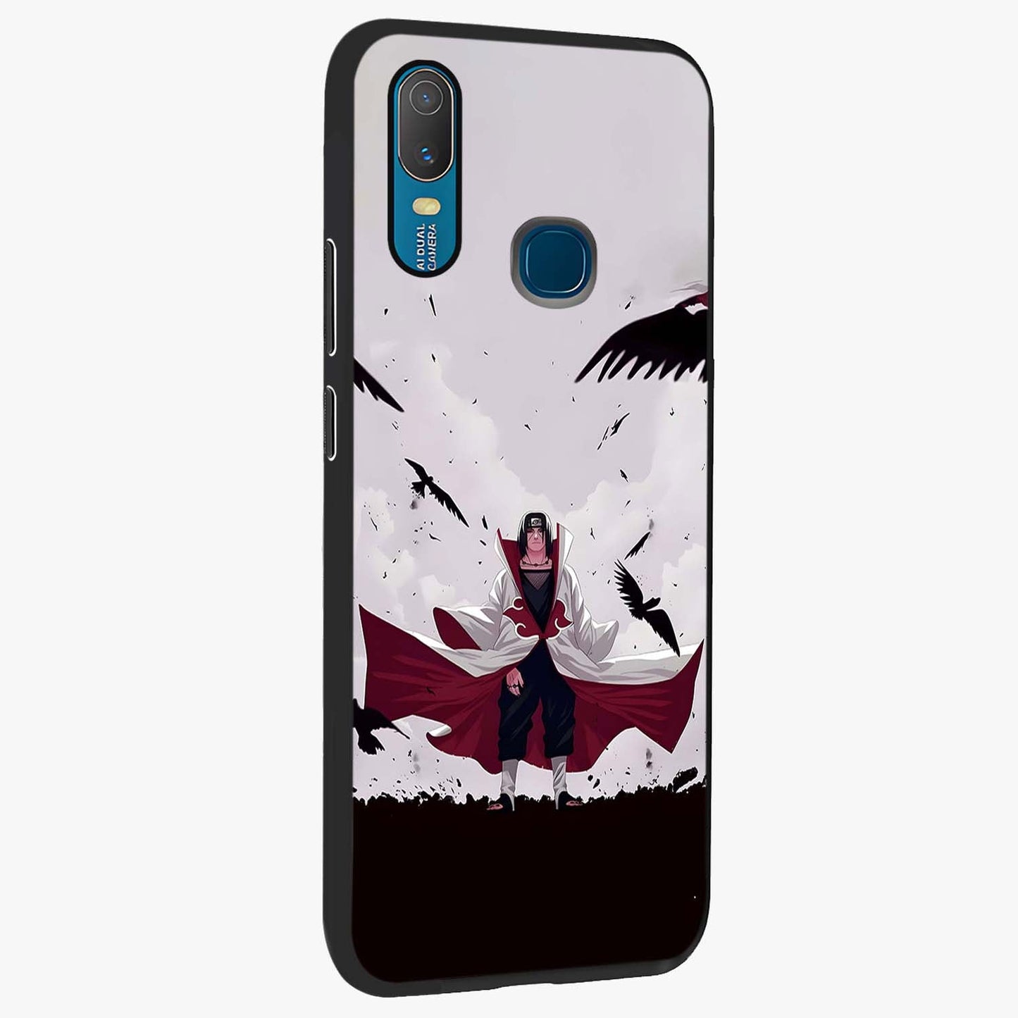 Crimson Crow Ascension Glass Case upright view showcasing dramatic crow artwork with bold gothic theme.