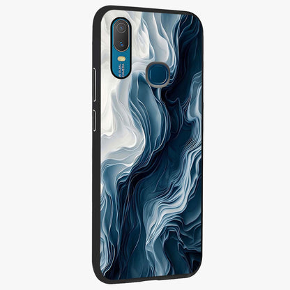 Ethereal Paper Marble Glass Case upright view showcasing smooth marble artwork with refined minimalist theme.