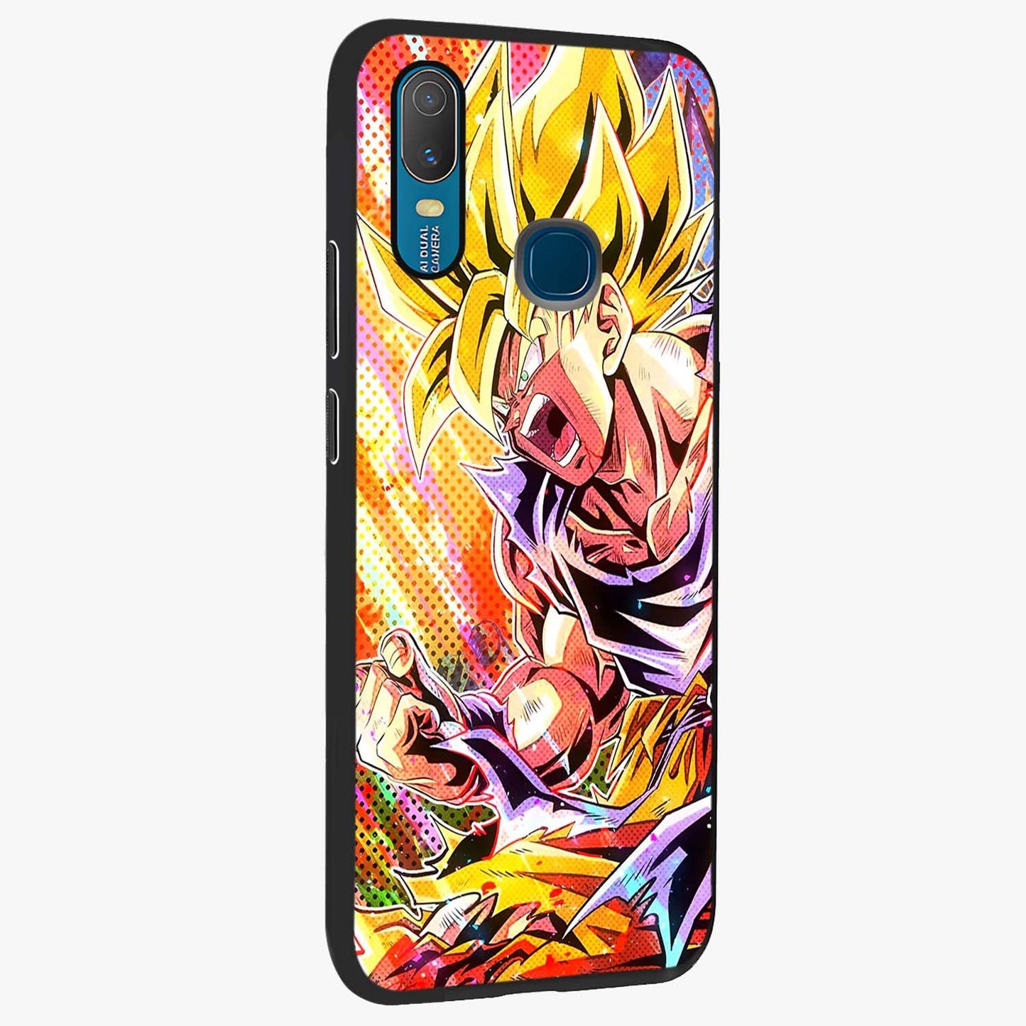 Firing Goku Glass Case upright view showcasing energetic anime artwork with bold warrior theme.