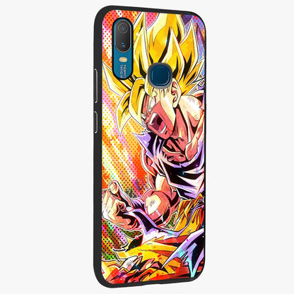 Firing Goku Glass Case upright view showcasing energetic anime artwork with bold warrior theme.