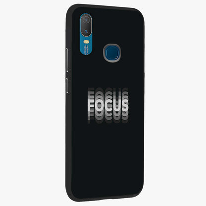 Focus Mode On Glass Case upright view showcasing strong typography statement with sleek motivational theme.
