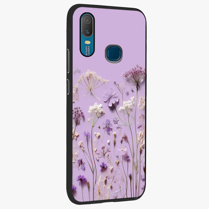 Lavender Blossom Dream Glass Case upright view showcasing delicate lavender blossom artwork with peaceful floral theme.