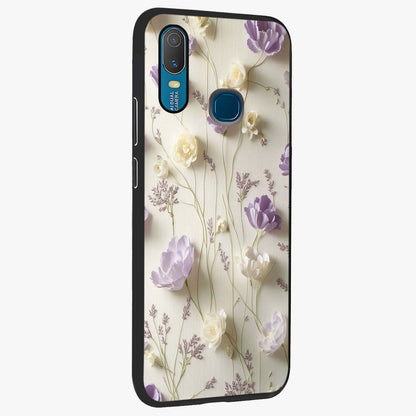 Lilac Breeze Harmony Glass Case upright view showcasing delicate lilac artwork with peaceful floral theme.