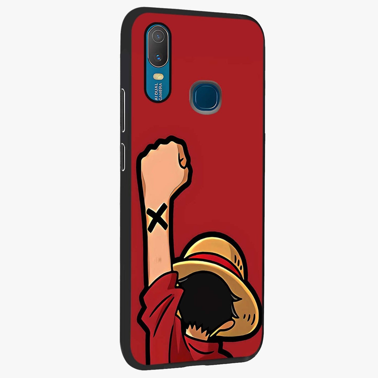 Luffy X Spirit Glass Case upright view showcasing striking anime artwork with adventurous character theme.