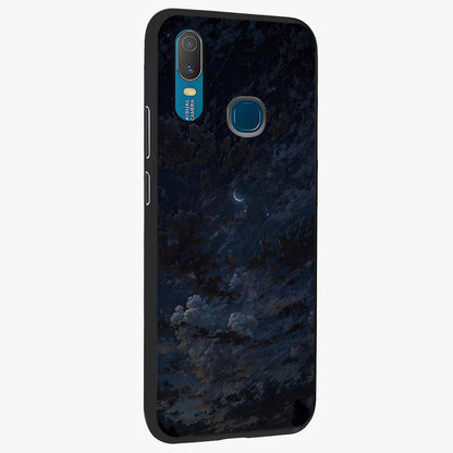Lunar Veil Silence Glass Case upright view showcasing calm moon themed artwork with serene night atmosphere.