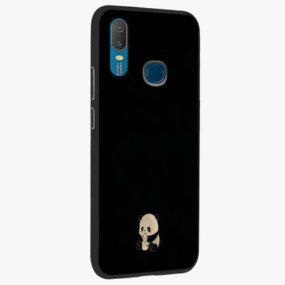 Midnight Panda Love Glass Case upright view showcasing charming panda artwork with playful romantic theme.