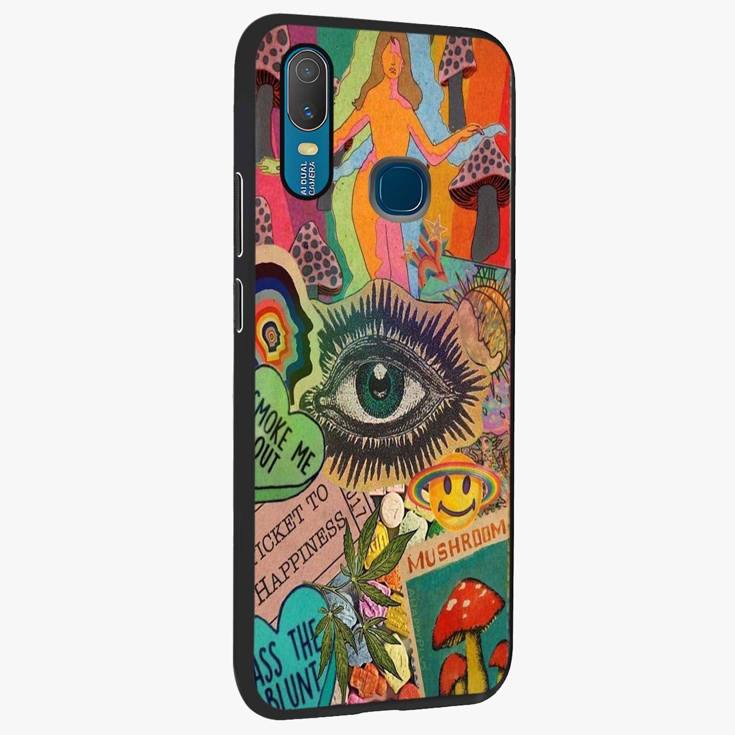 Mystic Eye Wonderland Glass Case upright view showcasing symbolic eye artwork with mysterious fantasy theme.