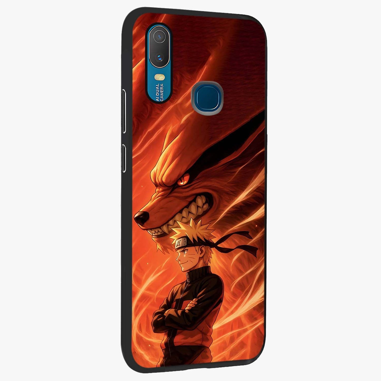 Nine Tails Legacy Glass Case upright view showcasing dramatic nine-tails artwork with intense anime themed design.