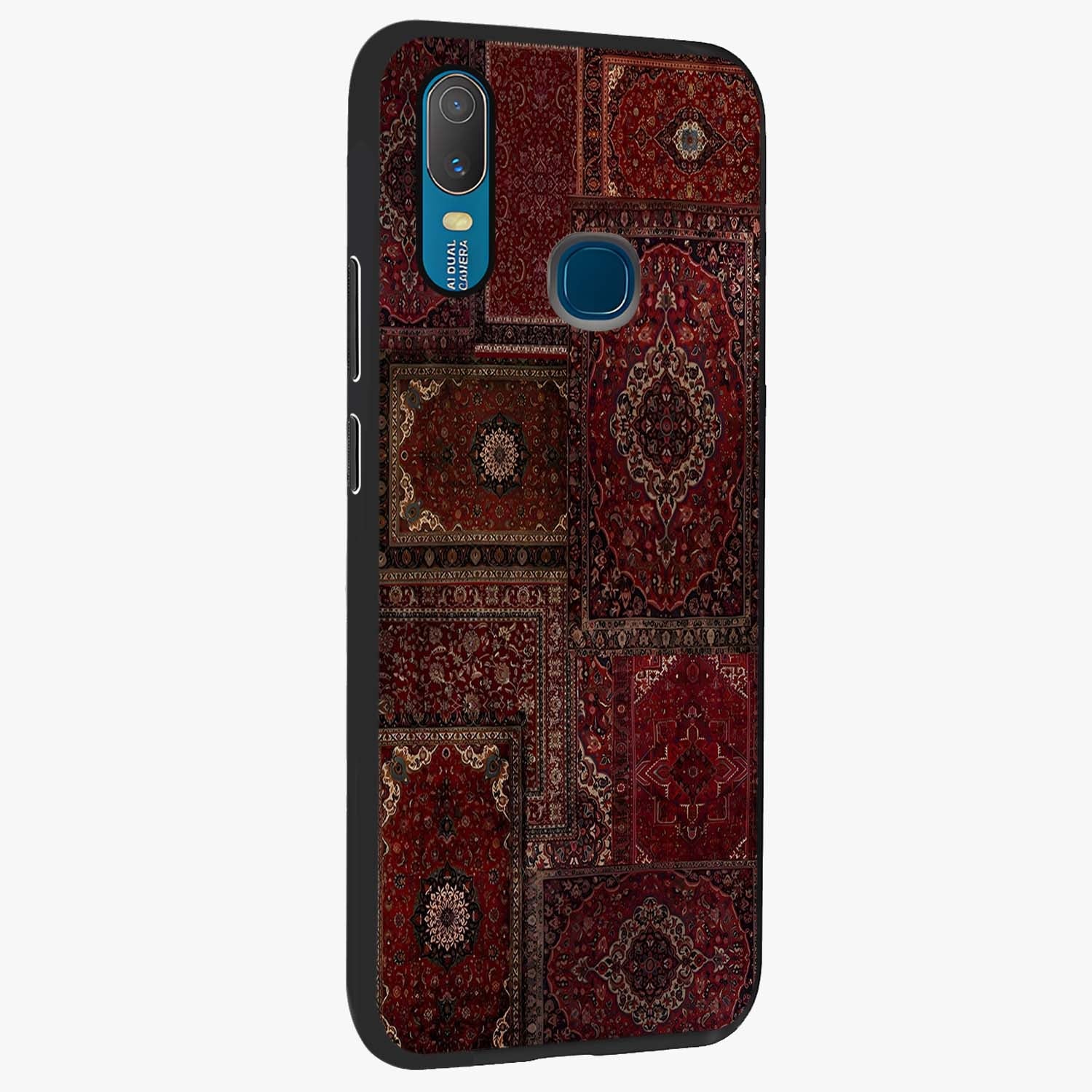 Persian Velvet Tale Glass Case upright view showcasing elegant Persian artwork with classic heritage theme.
