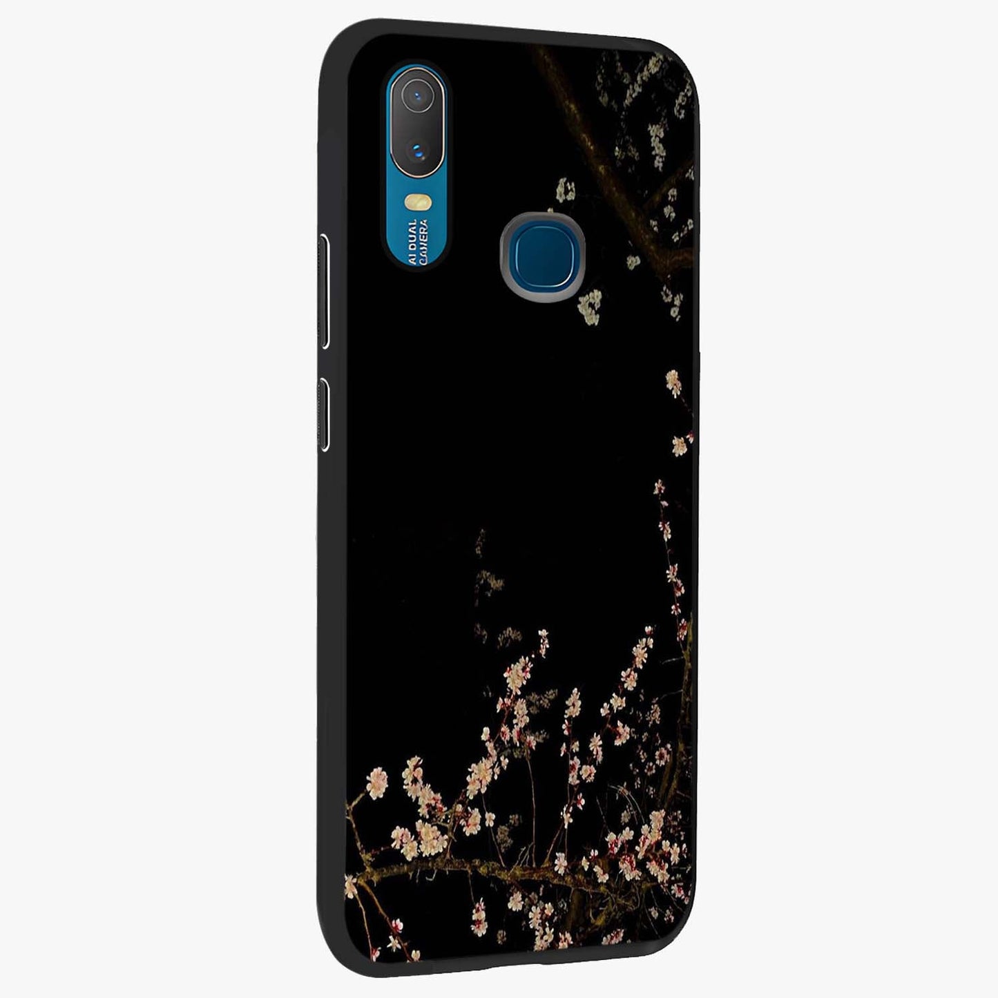 Petal Moon Light With Custom Name Glass Case upright view showcasing elegant floral moon artwork with personalized aesthetic.