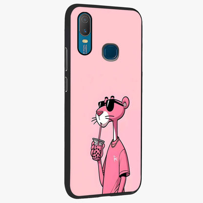 Pink Panther Glass Case upright view showcasing fun animated artwork with stylish retro cartoon theme.