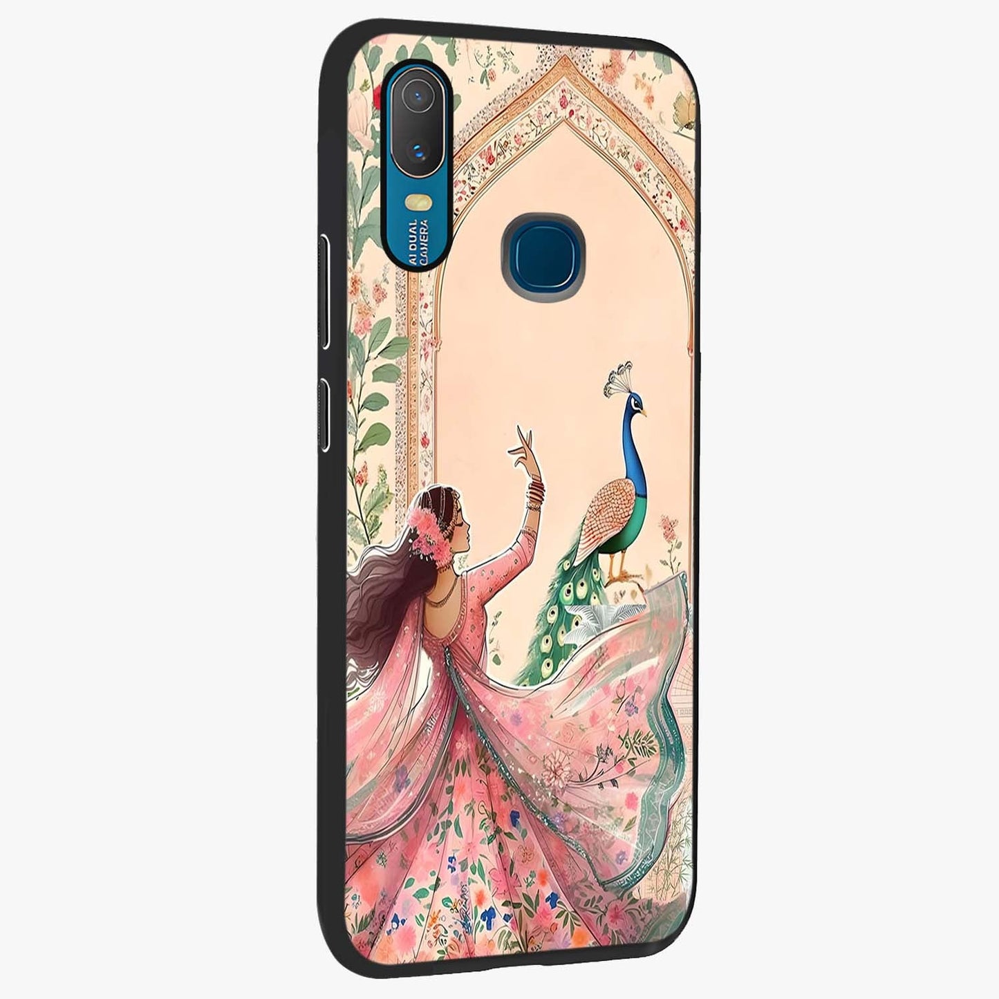 Royal Grace Muse Glass Case upright view showcasing stylish artistic artwork with sophisticated royal theme.