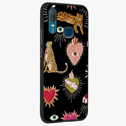 Sacred Jungle Heart Glass Case upright view showcasing vibrant jungle artwork with symbolic heart theme.