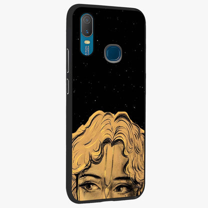 Shri Krishna Art Glass Case upright view showcasing sacred Krishna themed artwork with peaceful devotional style.