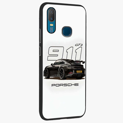 Turbo Legacy Icon Glass Case upright view showcasing bold racing inspired artwork with classic car theme.