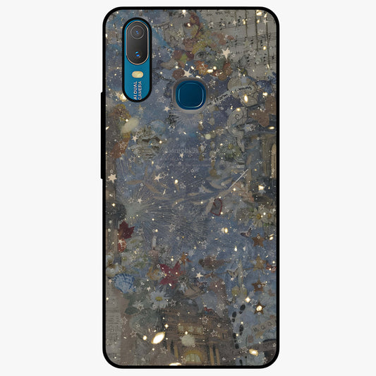 Aesthetic Astrolophia Glass Case showing flat back view with dreamy aesthetic design and glossy glass finish.