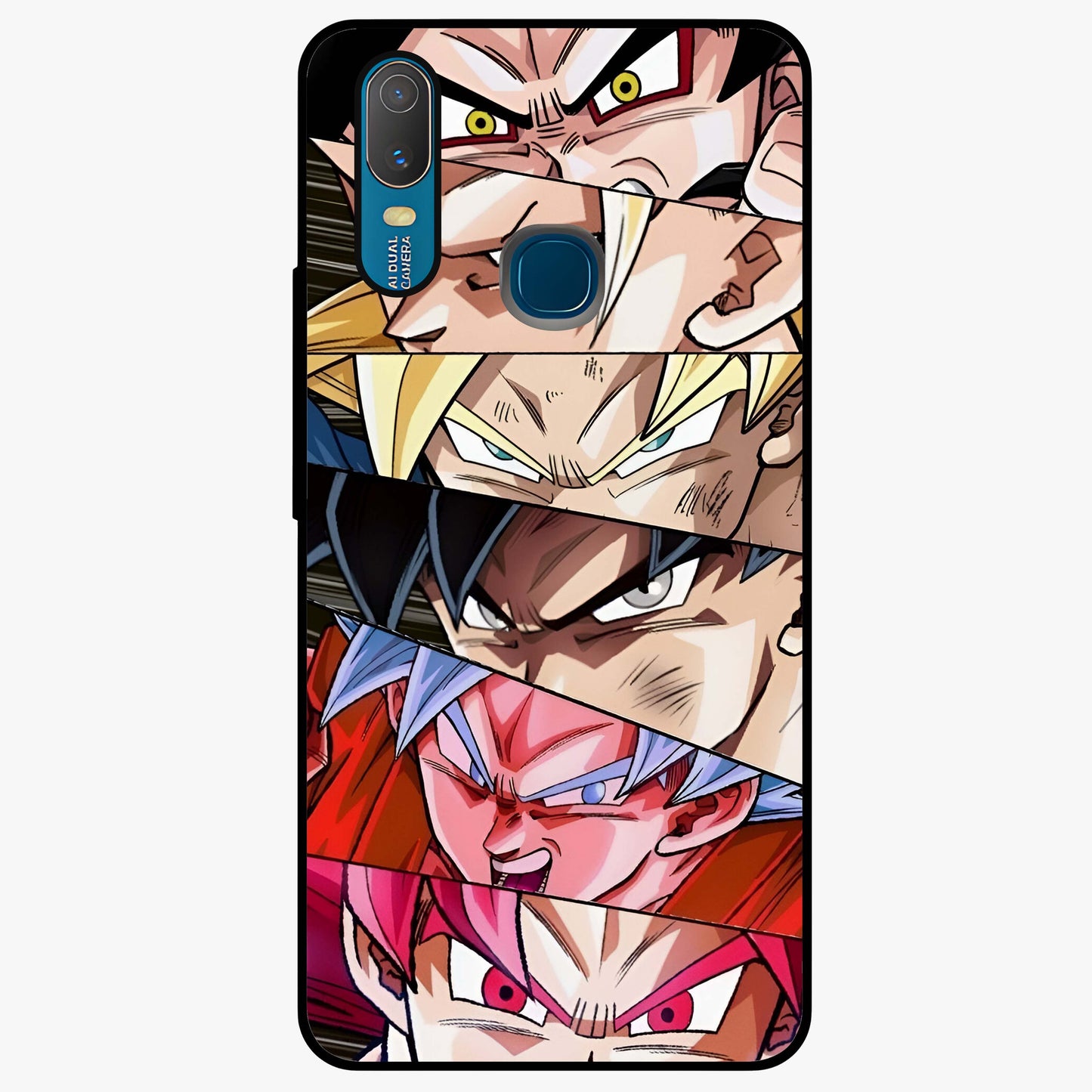 Anime Character Glass Case showing flat back view with vibrant anime artwork and glossy glass finish.