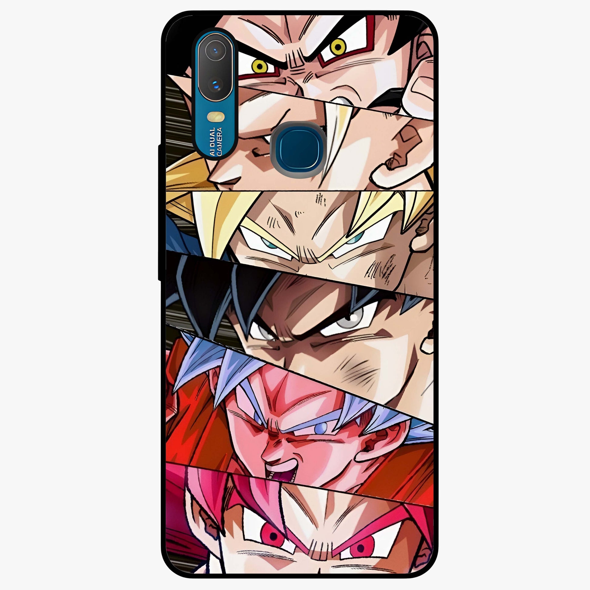Anime Character Glass Case showing flat back view with vibrant anime artwork and glossy glass finish.