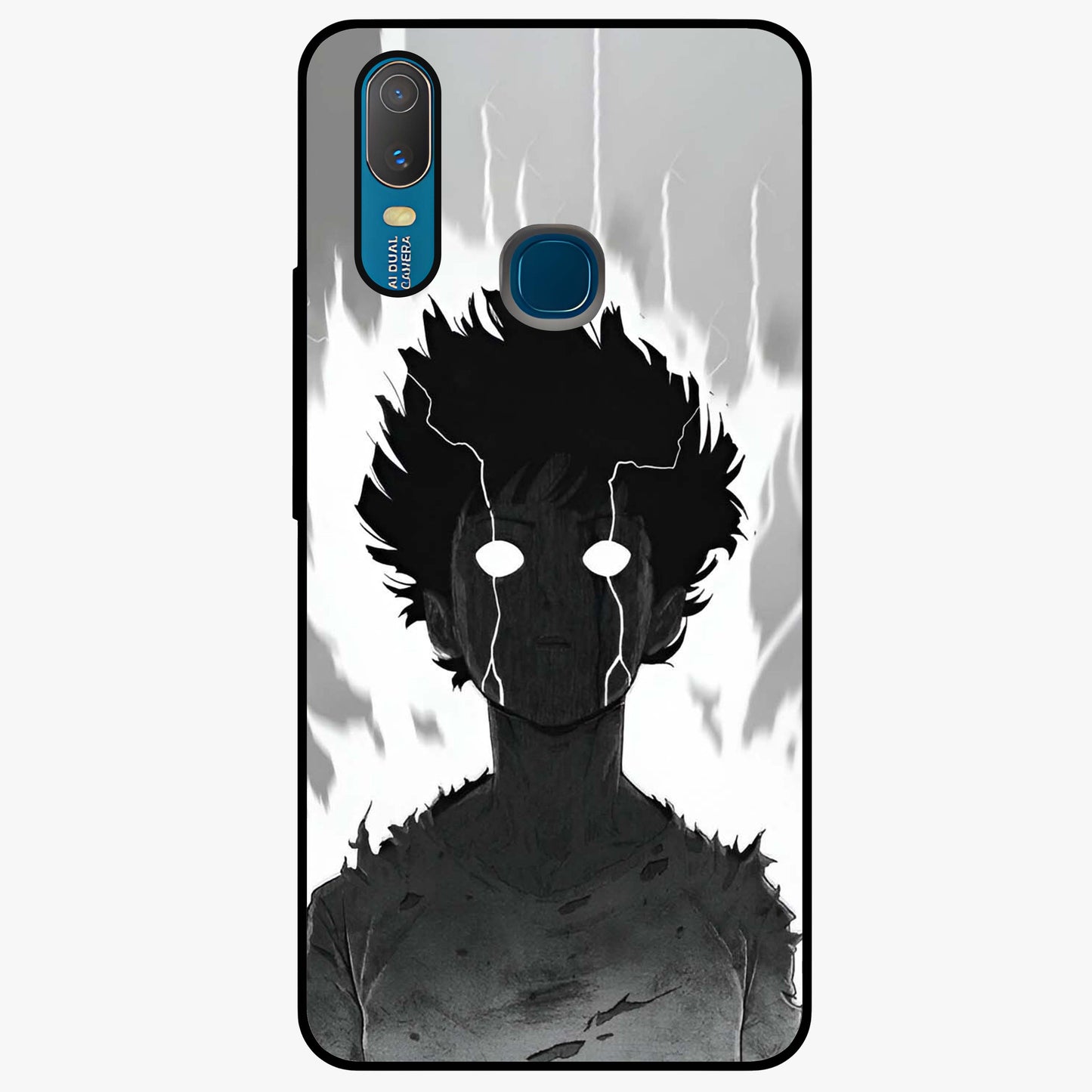 Awakened Inner Rage Glass Case showing flat back view with intense artistic artwork and glossy glass finish.
