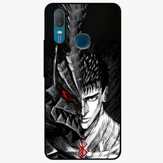 Berserker Blood Oath Glass Case showing flat back view with fierce warrior inspired artwork and glossy glass finish.