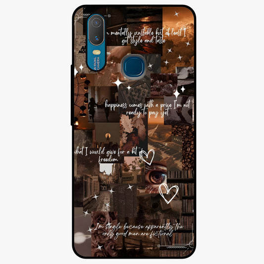 Bittersweet Aesthetic Chaos Glass Case showing flat back view with artistic chaotic aesthetic design and glossy glass finish.