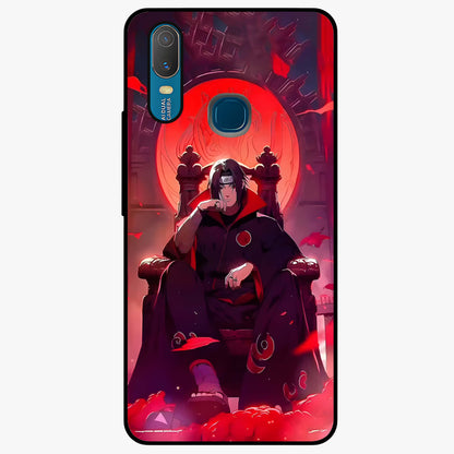 Blood Moon Sovereign Glass Case showing flat back view with mystical blood moon artwork and glossy glass finish.