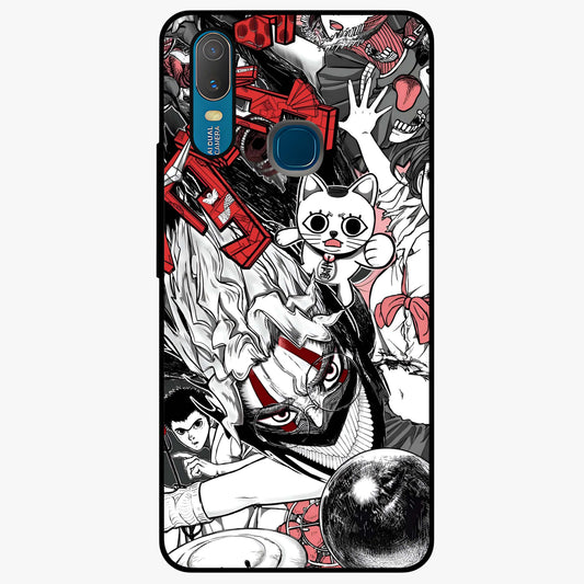Crimson Chaos Panel Glass Case showing flat back view with bold crimson abstract artwork and glossy glass finish.