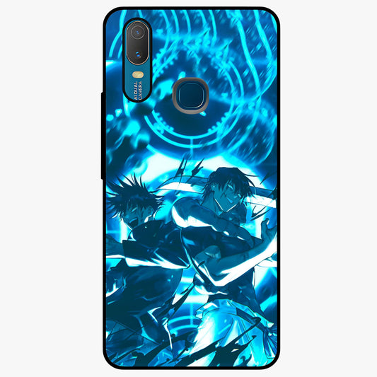Cursed Energy Clash Glass Case showing flat back view with intense cursed energy artwork and glossy glass finish.