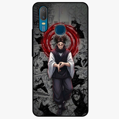 Cursed Ritual Ascension Glass Case showing flat back view with dark ritual themed artwork and glossy glass finish.