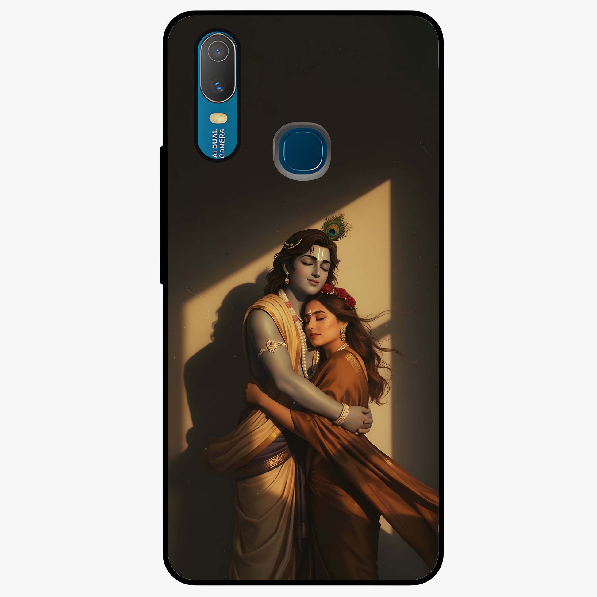 Divine Eternal Love Glass Case showing flat back view with spiritual love themed artwork and glossy glass finish.