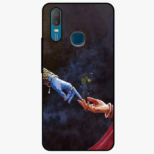 Divine Touch Eternal Glass Case showing flat back view with spiritual themed artwork and glossy glass finish.