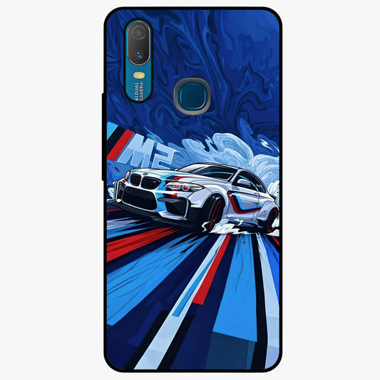 Drift Power Rush Glass Case showing flat back view with dynamic racing inspired artwork and glossy glass finish.