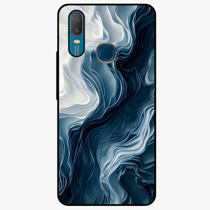 Ethereal Paper Marble Glass Case showing flat back view with soft marble paper texture artwork and glossy glass finish.