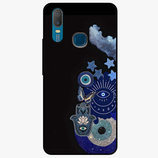 Galactic Charm Cluster Glass Case showing flat back view with glowing celestial charm artwork and glossy glass finish.