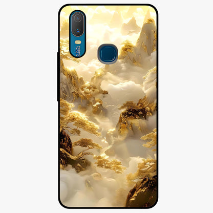 Gates Of Illumination Glass Case showing flat back view with mystical illuminated gate artwork and glossy glass finish.