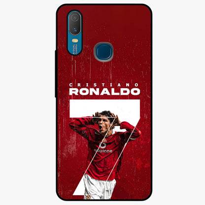 Goal Celebration Legacy Glass Case showing flat back view with football celebration inspired artwork and glossy glass finish.