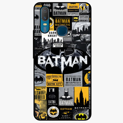 Knight Gotham Rise Glass Case showing flat back view with dark hero inspired artwork and glossy glass finish.
