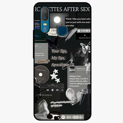 Midnight Love Echo Glass Case showing flat back view with romantic midnight themed artwork and glossy glass finish.