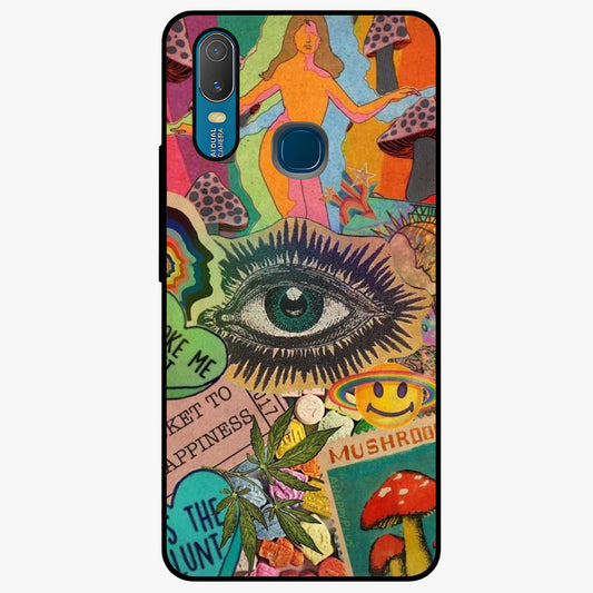 Mystic Eye Wonderland Glass Case showing flat back view with mystical eye themed artwork and glossy glass finish.