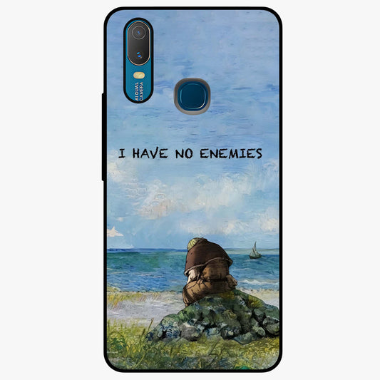 Peace Beyond War Glass Case showing flat back view with symbolic peace themed artwork and glossy glass finish.