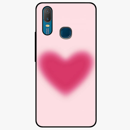 Pink Aura Heart Glass Case showing flat back view with glowing heart artwork and glossy glass finish.