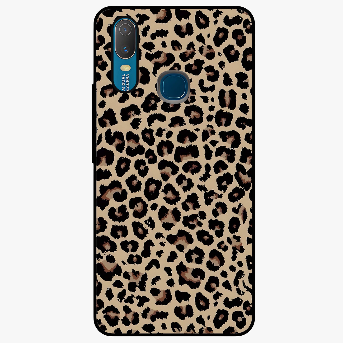 Savage Chic Pattern Glass Case showing flat back view with stylish patterned artwork and glossy glass finish.