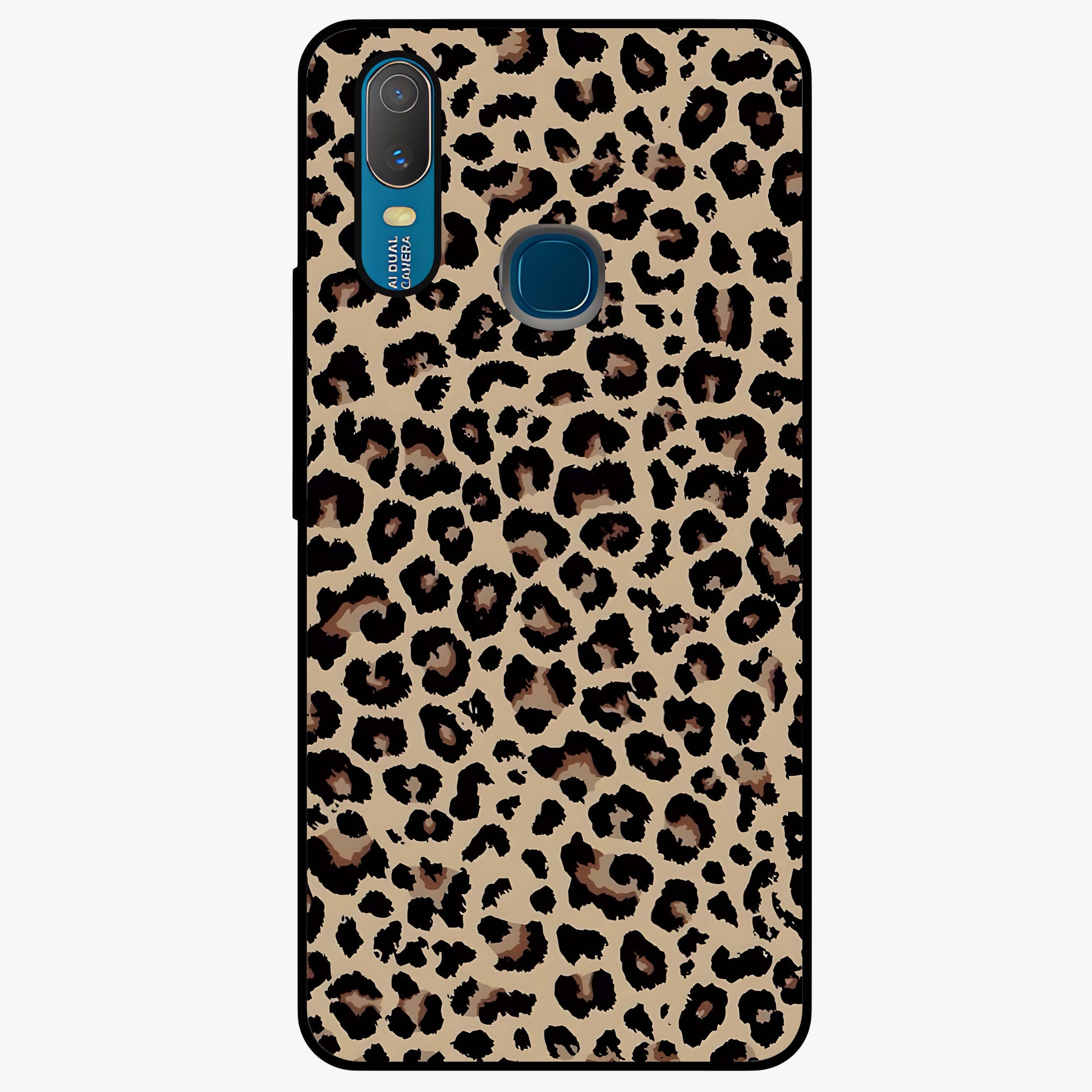 Savage Chic Pattern Glass Case showing flat back view with stylish patterned artwork and glossy glass finish.
